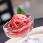 Photograph by CallyAnn Hamilton of strawberry sorbet